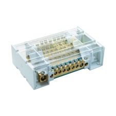 Блок распределительный на DIN рейку c выносной клеммой 4р 160А, 7х7мм 1х8мм 1х9мм 1х12мм