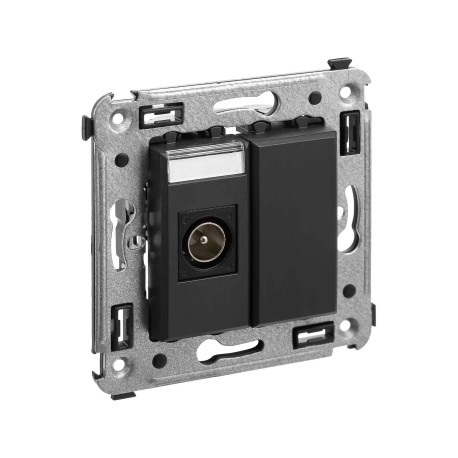 4412503 | Розетка TV одиночная в стену, Avanti, Черный матовый-1