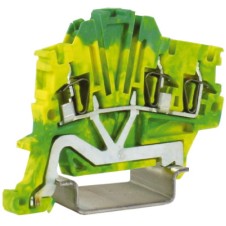 HTE.1/1+2, зажим для заземления, 1 ввод/2 вывода, 1,5 кв.мм желто-зеленый