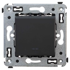 Выключатель одноклавишный в стену, Avanti, Черный матовый