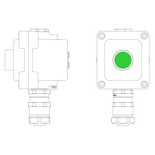 Взрывонепроницаемый пост управления из алюминия LCSD-01-B-MC-P1G(11)x1-PCMB-KAEPM3MHK-20 / 1Ex d IIB T5 Gb / Ex tb IIIC T95°С Db IP66