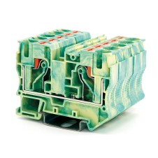 Клемма заземления, зажим push-in, 2 точки подключения, 10 кв.мм