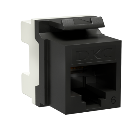 RNK6U180BK | Модуль Keystone RJ45 CAT6 не экранированный, 180 градусов, черный