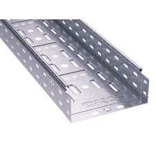 Лоток перфорированный 100х100, L=3000, 0.8мм, цинк-ламельное