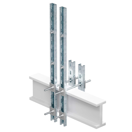 EX-TRF040508 | Обжимной комплект монтажных профилей тип 2 , обхват конструкции габаритами 350 на 440 мм , высота подвесной рамы-профиля 800 мм ,для крепления 1 оболочки(ек) одного типоразмера с видом защиты Ex e, горячеоцинкованный