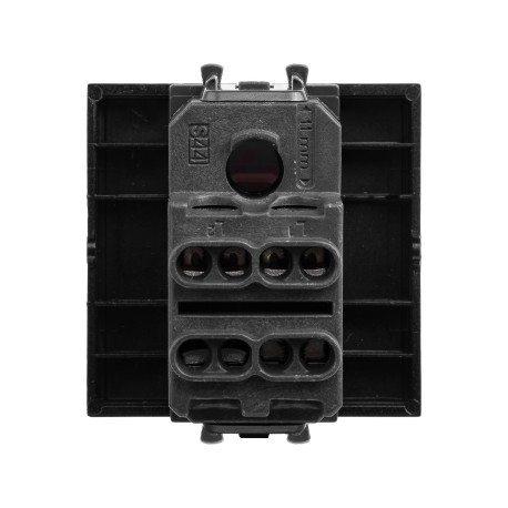 4402222 | Выключатель двухполюсный одноклавишный модульный, "Avanti", "Черный квадрат", 2 модуля-2