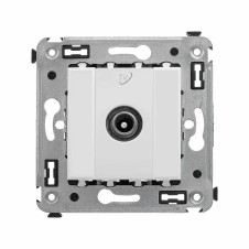 Розетка TV проходная в стену, "Avanti", "Белое облако"