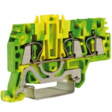 HTE.2/1+2, зажим для заземления, 1 ввод/2 вывода, 2,5 кв.мм желто-зеленый