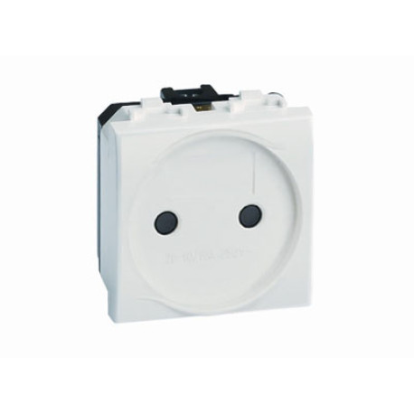 76483B | Электрическая розетка, без заземления, со шторками, белая, 2мод.