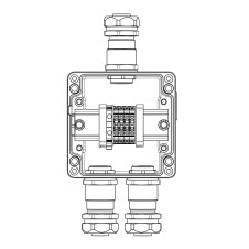 Взрывозащищенная клеммная коробка из алюминия TBE-A-12-(4xCBC.4-1xTEO.4)-2xKAEPM3MHK-20(A)-1xKAEPM3MHK-20(C)1Ex e IIC Т5 Gb / Ex tb IIIC T95°C Db IP66