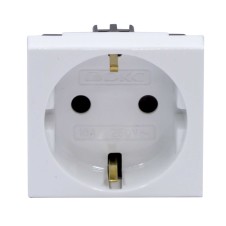 Розетка силовая 2Р+Е, со шторками, ''Viva'', 2 мод., цвет белый