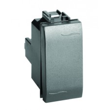 Двухполюсный выключатель, черный, 1мод.