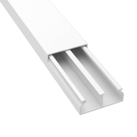 00305R | TMC 40/2x17 Миниканал с перегородкой белый (розница 8 м в пакете, 10 пакетов в коробке)-1