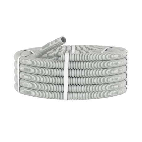 9091625 | Труба ПВХ гибкая гофр. д.16мм, лёгкая без протяжки, 25м, цвет серый-1