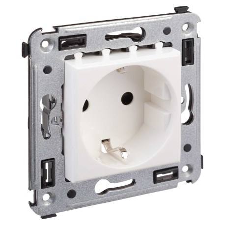 4400003 | Розетка в стену, 2P+E, с з/ш, "Avanti", "Белое облако"-1