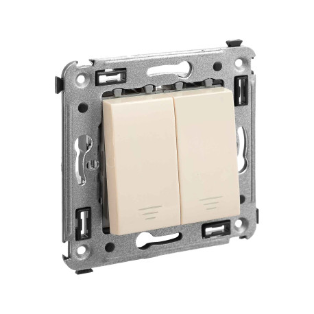 4405154 | Кнопка двухклавишная в стену, Avanti, Ванильная дымка-1