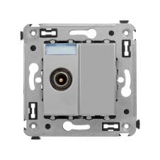 Розетка TV проходная в стену, Avanti, Закаленная сталь