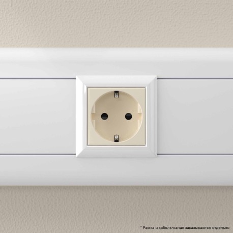 4405002 | Розетка модульная, 2P+E, с з/ш, "Avanti", "Ванильная дымка", 2 модуля-5