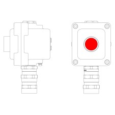 Взрывонепроницаемый пост управления из алюминия LCSD-01-B-MB-P1R(11)x1-PBMB-KA2MHK / 1Ex d IIB T5 Gb / Ex tb IIIC T95°С Db IP66