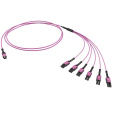 Оптическая разветвительная сборка 12ОВ 50/125 OM4, 1xMTP PRO(12)/6хLC Duplex Uniboot, 3м (предустановленная конфигурация: MTP Male , тип полярности - прямая (Tx-->Rx)