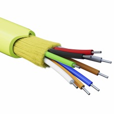 Кабель волоконно-оптический, распределительный, арамидные упрочняющие нити, для внутренней прокладки, нг(А)-HF, 8 ОВ, категория OM5 (G.651.1) плотный буфер, 0,4 кН, барабан 500 м