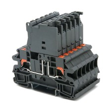 Клемма для предохранителя, зажим Push-in, 2 точки подключения, индикация 250В, 4 кв.мм, серая