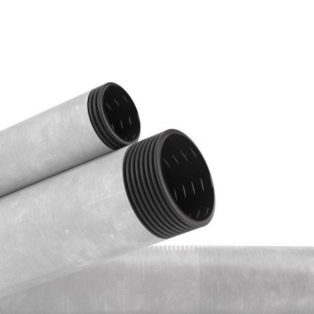 141911A-8K | Двустенная труба ПНД гибкая дренажная д.110мм с геофильтром, SN8, перфорация 360 град., в бухте 50м, цвет черный-2