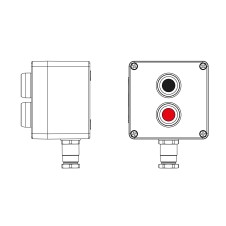 Взрывозащищенный пост управления из полиэстера CPE-P-03-(1xP1B(11)-1xP1R(11))-1xKH2MHK(C)1Ex d e IIC Т5 Gb / Ex tb IIIC T95°C Db IP66/КЗ