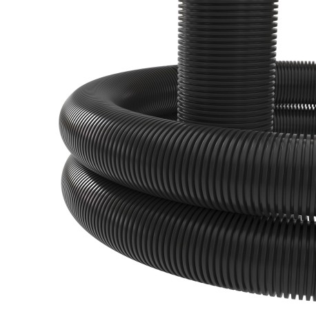 151940100 | Двустенная труба ПНД гибкая для открытой прокладки д.40мм, SN23, 450Н, ПВ-0, УФ, с протяжкой, в бухте 100м, цвет черный-1