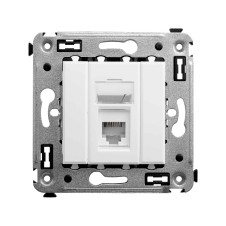 Телефонная розетка RJ-12 в стену одинарная, "Avanti", "Белое облако"