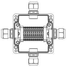 Взрывозащищенная клеммная коробка из полиэстера TBE-P-03-(10xCBC.4)-1xPACMP(A)-1xPACMP(B)-1xPACMP(C)-1xPACMP(D)1Ex e IIC Т5 Gb / Ex tb IIIC T95°C Db IP66