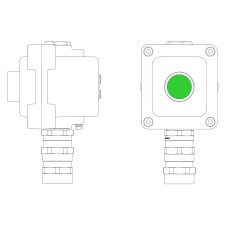Взрывонепроницаемый пост управления из алюминия LCSD-01-B-MB-P1G(11)x1-PBMB-KA2MHK / 1Ex d IIB T5 Gb / Ex tb IIIC T95°С Db IP66