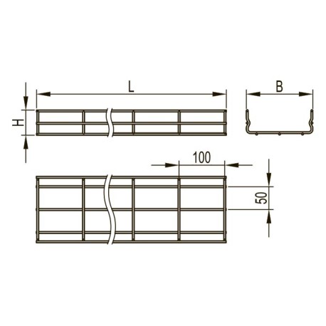 FC1010HDZ | Лоток проволочный 100х100, L=3000, ⌀4мм, горячеоцинкованное-1