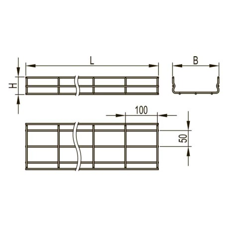 FC3010HDZ | Лоток проволочный 100х30, L=3000, ⌀4мм, горячеоцинкованное-1