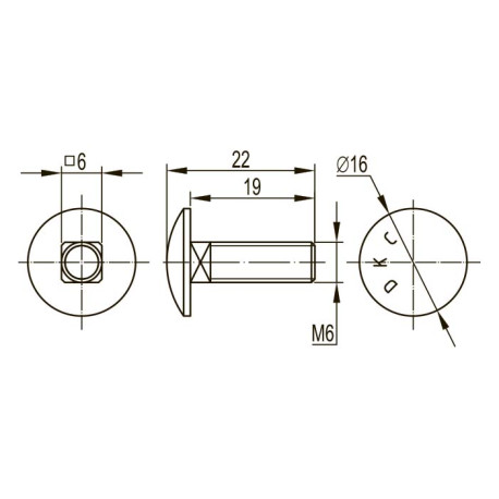 CM050620 | Винт М6х20 для монтажа проволочного лотка-2