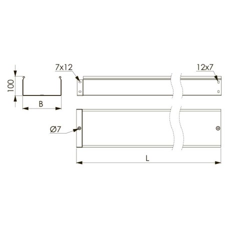 SNH40110HDZ | Лоток неперфорированный 100х100, L=4000, 2.0мм, горячеоцинкованное-1