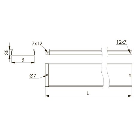 SNS23510HDZ | Лоток неперфорированный 100х35, L=2000, 0.7мм, горячеоцинкованное-1