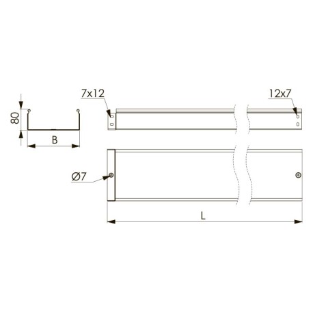 SNV40860HDZ | Лоток неперфорированный 600х80, L=4000, 1.0мм, горячеоцинкованное-1