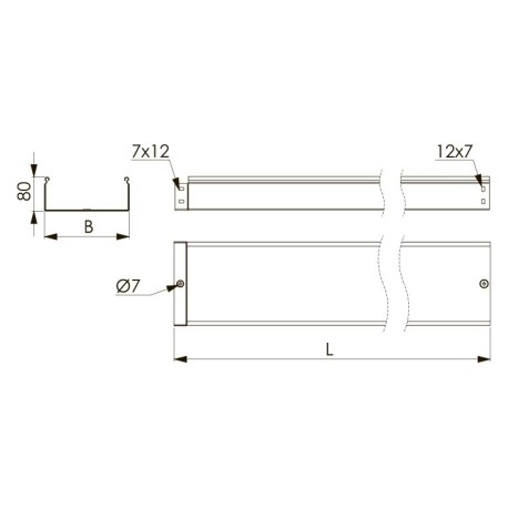 ANM30808 | Лоток неперфорированный 80х80, L=3000, 1.5мм, алюминий-1