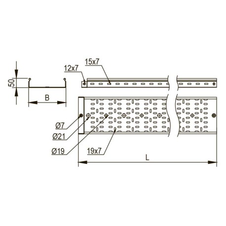 SPV60560HDZ | Лоток перфорированный 600х50, L=6000, 1.0мм, горячеоцинкованное-1