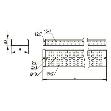 SPV40860HDZ | Лоток перфорированный 600х80, L=4000, 1.0мм, горячеоцинкованное-1