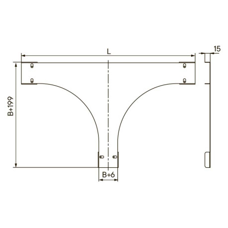 SKTS400KZL | Крышка на ответвитель горизонтальный DPT Т-образный 400х35, 0.8мм, цинк-ламельное-1