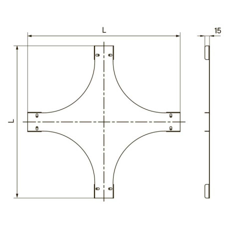 SKXS200KZL | Крышка на ответвитель горизонтальный DPX Х-образный 200х35, 0.8мм, цинк-ламельное-1