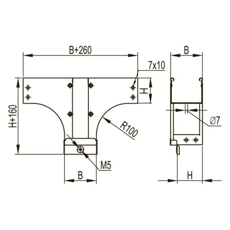 37173KHDZ | Ответвитель вертикальный боковой TDS Т-образный 150х100, 0.8мм, горячеоцинкованное-1