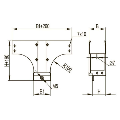 37612KHDZ | Ответвитель-переходник вертикальный TDSA Т-образный 150/400, 0.8мм, горячеоцинкованное-1