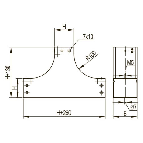 37205KHDZ | Ответвитель Т-образный TS вверх 300х80, 1.0мм, горячеоцинкованное-1