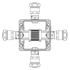 Ex клеммная коробка из алюминия: 1Ex e IIC Т5 Gb / Ex tb IIIB T95°C DbIP66: Клеммы 2,5 кв.мм. -6 шт.: A-B-C-D: ввод D8-13мм поднебронированный кабель в металлорукаве DT 20мм. Ni - 4 шт.