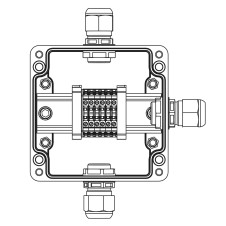 Взрывозащищенная клеммная коробка из полиэстера TBE-P-03-(6xCBC.2)-1xPABMP(A)-1xPABMP(C)-1xPABMP(D)1Ex e IIC Т5 Gb / Ex tb IIIC T95°C Db IP66