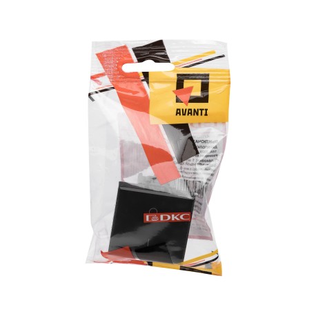 4402222 | Выключатель двухполюсный одноклавишный модульный, "Avanti", "Черный квадрат", 2 модуля-4