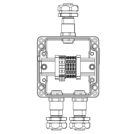 1201.121.22.11C | Взрывозащищенная клеммная коробка из алюминия TBE-A-12-(2xCBC.2-2xCBC.2(i)-2xTEO.2)-2xKAEPM2MHK-20(A)-1xKAEPM2MHK-20(C)1Ex e IIC Т5 Gb / Ex tb IIIC T95°C Db IP66